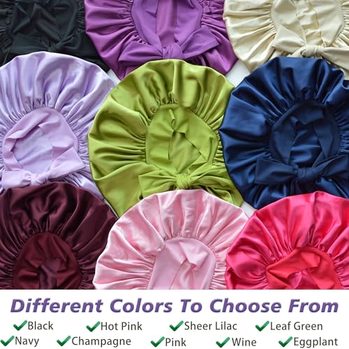Silk Bonnet for Sleeping Women with Elastic Tie Band