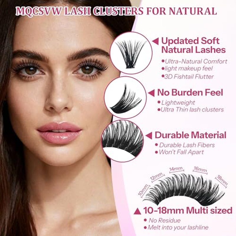 30D 40D Lash Clusters Kit - 640Pcs Natural Wispy Eyelashes