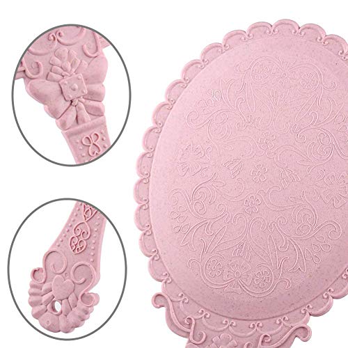 Handheld Mirror with Handle, 10in Vintage Compact Makeup Mirror
