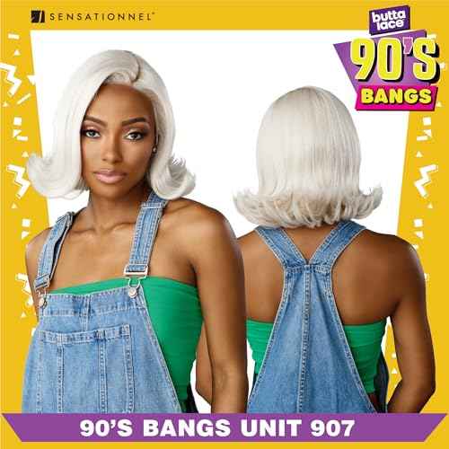Sensationnel Butta Lace 90Sbangs Wigs - Unit 907 Glueless Wide Deep Part Synthetic Preplucked Hairline (GINGERCOPPER)