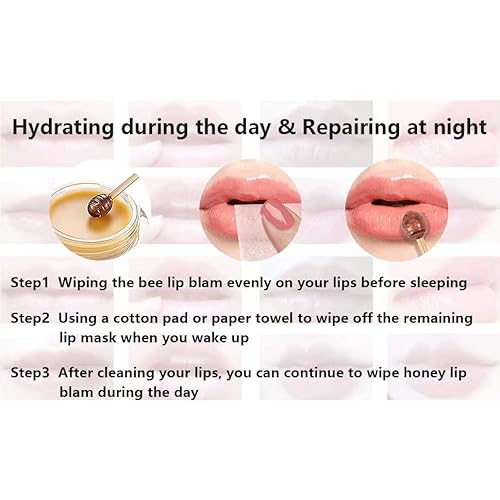 2PCS Honey Balm Lip Balm, Lip Masks for Dry and Cracked Lips with Brush, Lip Exfoliator & Moisturizer, Reduces Lips Lines & Lightens Lips, Anti-Wrinkle, Aging