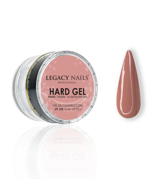 Legacy Nails Hard Builder Gel - Sculpt And Build Nail Extensions - Improve Damaged or Weak Nails - Lightweight, Strong and Long-wear - Professional Quality (Peach)