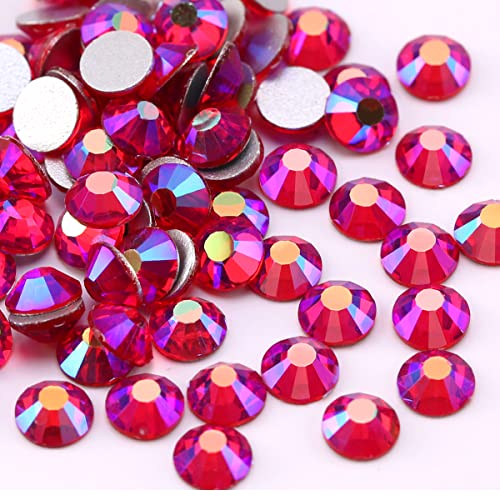 Novani Crystal Rhinestones, Flatback Loose Gemstones 288pcs Glass Rhinestones for Clothes Shoes Crafts Makeup Nail Art and DIY Decorations(SS30, Light Siam AB)