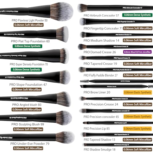 19-Piece Professional Makeup Brush Set with Labels – Vegan