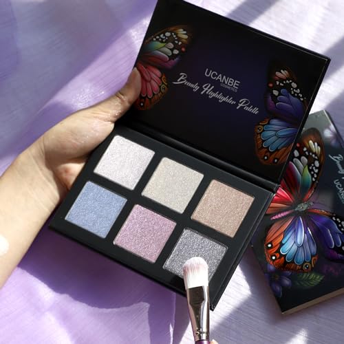 UCANBE 6-Color Highlighter Palette - Shimmer Powder Illuminator