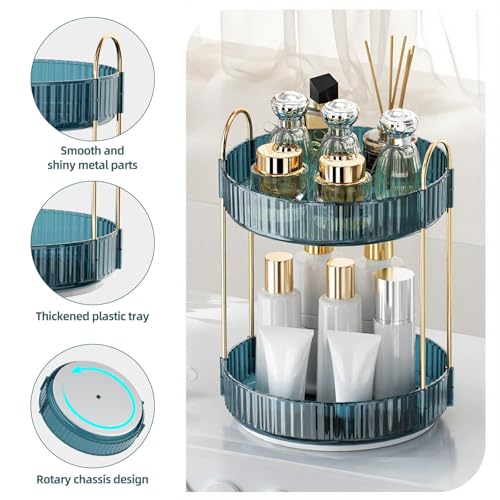 360° Rotating Makeup Organizer - Large Capacity Vanity Storage Rack