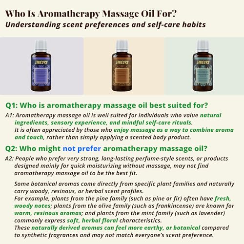 Sandalwood & Bergamot Aromatherapy Massage Oil ? Essential Oil Blend with Jojoba & Sweet Almond Oils, Lightweight & Fast-Absorbing Skin & Body Hydration, Woody-Citrus Aroma, 1 fl oz / 30 ml