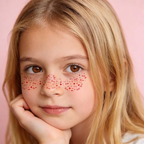 Valentine's Face Freckle Patches - 6pc Waterproof Temporary Tattoos