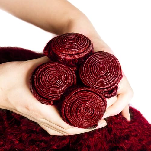 28 28 28 inch Red Human Hair Bundles Burgundy Yaki Straight Bundle 99J Kinky Straight Bundle Human Hair 99J Bundles