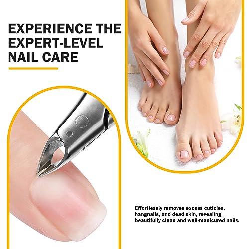 BEZOX Cuticle Clipper for Salon-Worthy Nails - Professional Half Jaw (5 mm) Cuticle Trimmers with Silicon Handle for Expert Manicures, Precision Cuticle Cutters Premium Nail Care Tool - Black