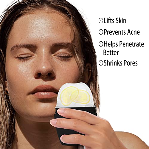 Ice Roller for Face 2-Pack, Silicone Facial Massager for Puffiness & Skin Tightening