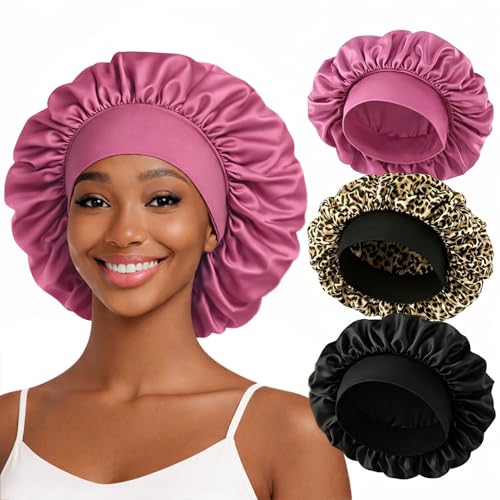 Silk Sleep Bonnet for Women Large - Hair Care Cap