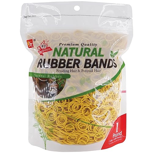 Rubber Bands Hair Band Soft Elastic Hair Accessories Braid Mini Hair Ties Stretchy Hair Ties No Damage Rubber Bands for Hair Made in Vietnam (1 LB - Yellow)