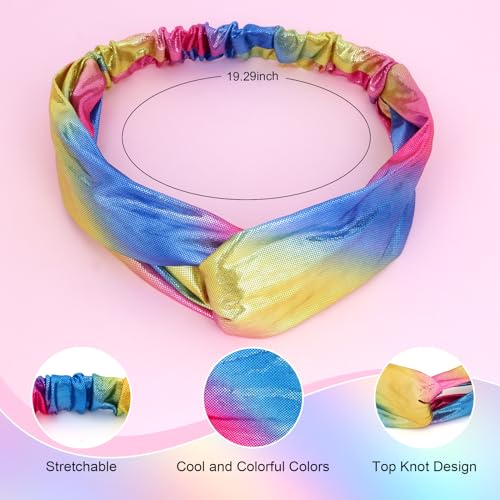 Casoty 6 Pcs Mermaid Headbands, Girls Headbands, Knotted Headbands for Women Girls, Adjustable Knot Head Wraps, Mermaid Hair Accessories for Daily Wear Birthday Party Gifts