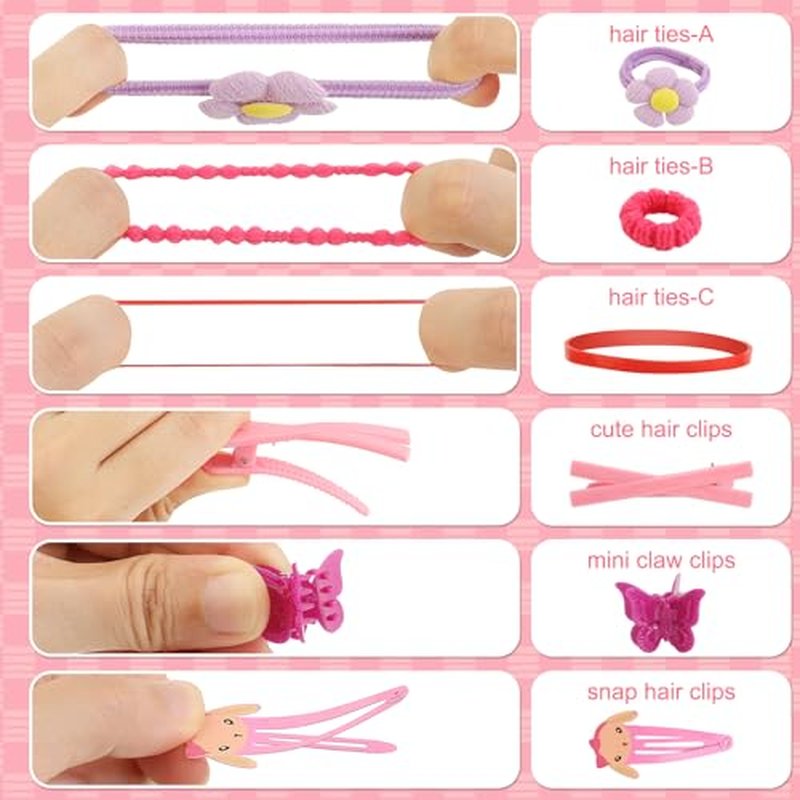 158-Piece Hair Accessories Kit for Girls, Toddler Hair Clips & Ties