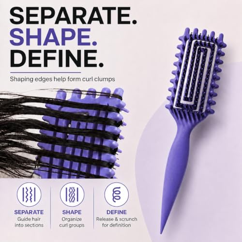 MMBVSZ Purple Curly Hair Brush for Defining & Detangling Wet & Dry Curls