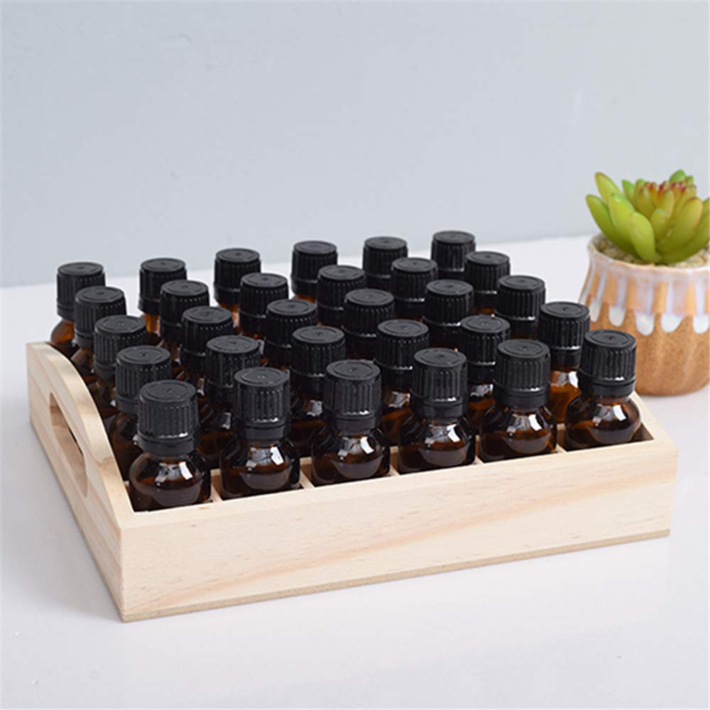 Meao Tray Type Wooden Essential Oil Display Storage Organizer Holder Stand - 30 Slots Natural Hard Pine Wood Rack - Holds up to 30 Aromatherapy Bottles - Ideal Gift Presentation Shelf #7