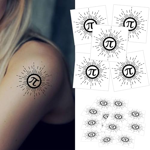 Pi Symbol Temporary Tattoos - Math Stickers Party Favors