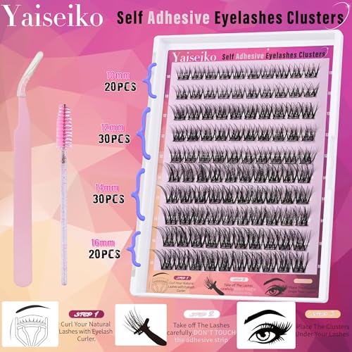 Self Adhesive Eyelash Clusters Wispy 10-16mm D Curl Kit