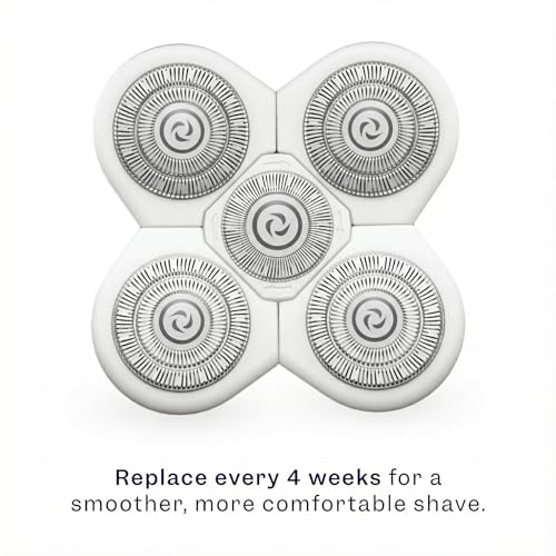 Freebird FlexSeries BodySmooth Rotary Blade Refill for Women - Gentle Shave for Sensitive Skin, 5 Contouring Heads, Mess-Free Cleanup