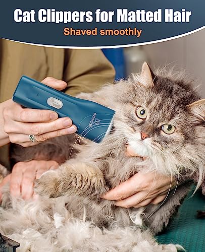 Oneisall Waterproof Cat Clippers for Matted Hair - Quiet & Cordless