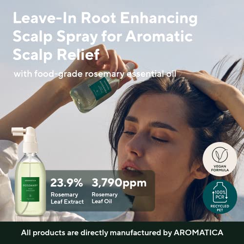AROMATICA Rosemary Scalp Scrub & Hair Tonic Set for Dry Scalp