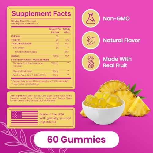 KITTYQUEEN Women's Probiotic Gummies for Vaginal Health - 60 Count