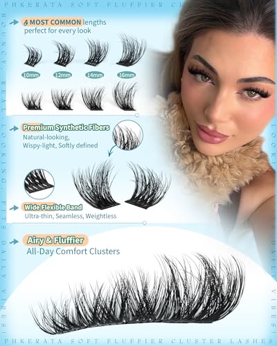 Fluffy Lash Clusters 10-16mm Wispy C Curl DIY Eyelash Extensions