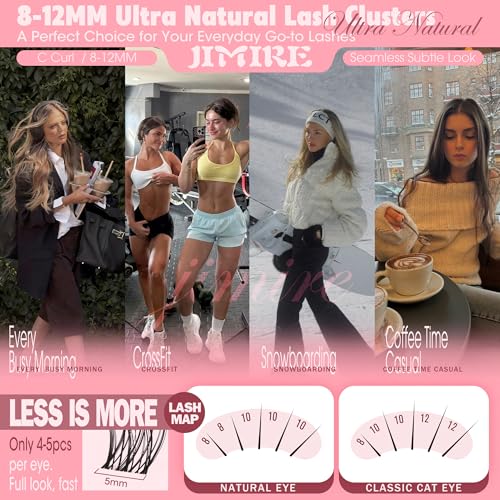 Natural Wispy Lash Clusters 8-12mm Short Eyelash Extensions (120Pcs)