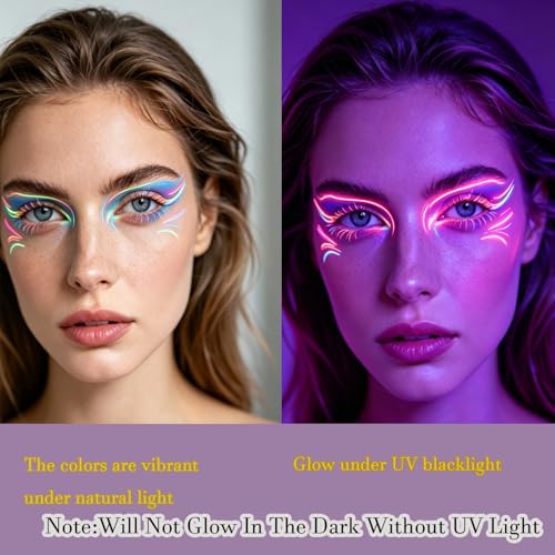 UV Glow Face Paint Markers - 8 Pens, Washable & Safe