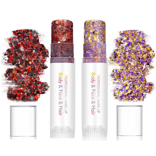 Body Glitter Stick Set - 2 Pack Face & Hair Sparkle