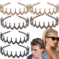 6Pcs Zigzag Headbands with Teeth - Matte Morandi Hair Comb