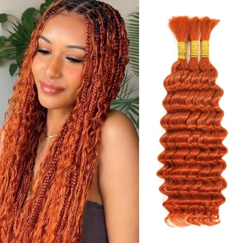 Ginger Orange Human Braiding Hair Boho Braids 3 Bundles