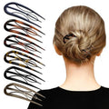 6PCS Tortoiseshell U-Shaped French Hair Pins for Elegant Styles