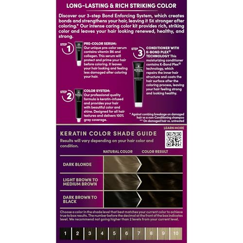 Schwarzkopf Keratin Color Permanent Hair Dye - Honey Blonde, Long-Lasting & Stronger Hair