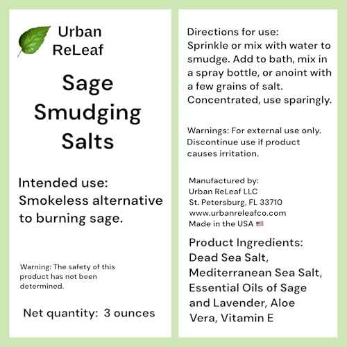 Urban ReLeaf Sage Smudging Salts with Lavender Oil ! Safe & Smokeless Smudge Cleanse Protect Bless Anointing. Fresh from USA! 100% Natural, Vegan.