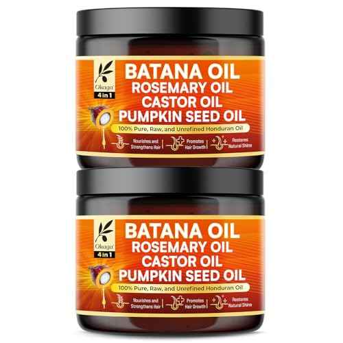 Batana Oil for Hair Growth, All-in-One Blend with Batana, Rosemary, Castor & Pumpkin Seed Oils, Pure & Unrefined, Softens, Smooths, Strengthens, Adds Shine, Clean Beauty for All Hair Types (2PK)