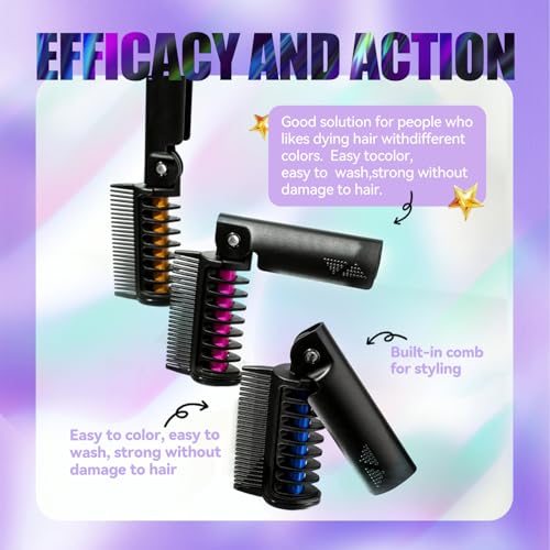 Easilydays Green Temporary Hair Chalk Comb for Kids & Adults, Washable Hair Color