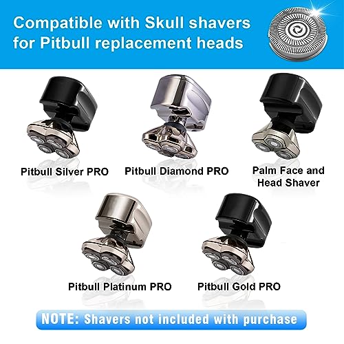 Shaver Replacement Blades compatible Skull Shaver for Pitbull Gold PRO/Pitbull Platinum Pro Shaver Heads (4 pcs)