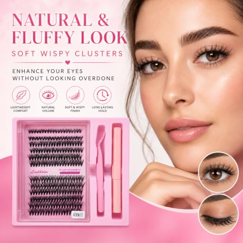 Natural Lash Clusters Kit 120Pcs | Clear Band CC-Curly 8-16MM