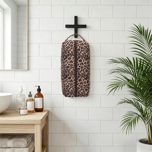 Leopard Print Hair Tool Travel Bag with Handle for Dyson Airwrap