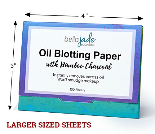 Oil Blotting Paper Sheets – Instantly Absorbs Excess Oil and Shine from Face without Smudging Makeup – Large size, 200 Tissues … (charcoal)