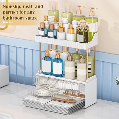 Clear Acrylic Makeup Organizer - 3 Drawer 2-Shelf Storage