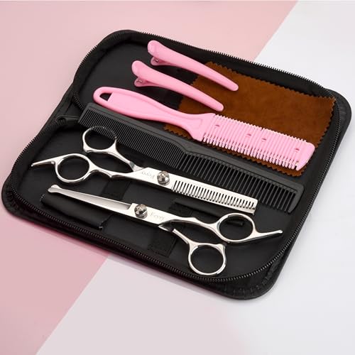 Kids Hair Cutting Scissors Set - 6in Safety Shears with Thinning Blades