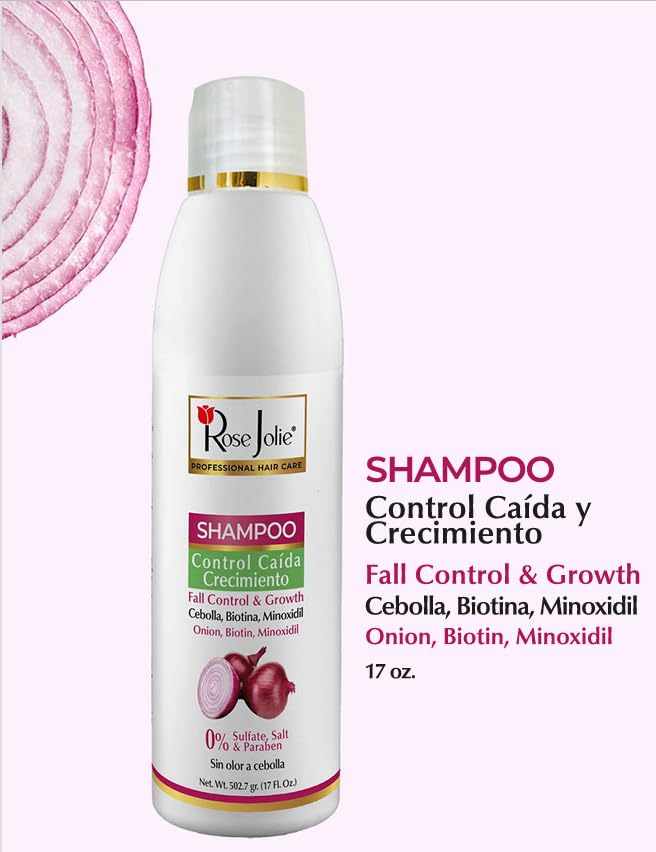 Rose Jolie Onion & Biotin Shampoo & Conditioner Set - Hair Fall Control, Sulfate & Paraben Free