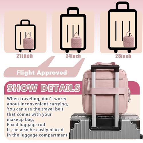 Geerlaqaly standing makeup bag, toiletry Bag 2-in-1 Women's Large Capacity Foldable Travel Makeup Storage Bag, Dry wet separation layer,Portable,black
