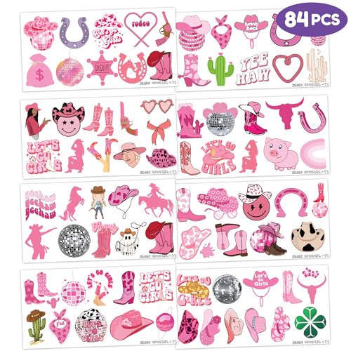 Cowgirl Temporary Tattoo Stickers 96PCS Party Favors