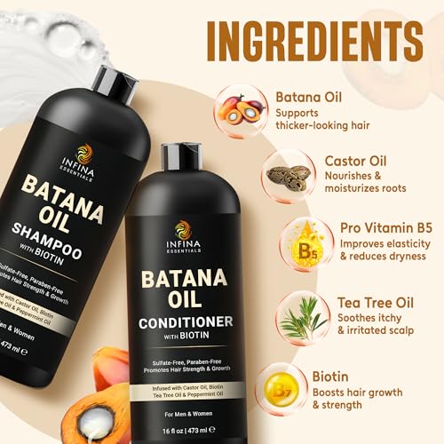 Batana Oil Shampoo and Conditioner Set for Hair Growth
