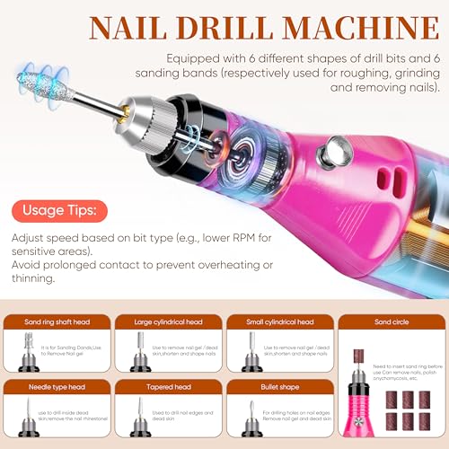 Gel Nail Polish Kit with UV Lamp & Drill - 55 Colors Starter Manicure Set