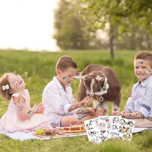 152 Piece Cow Temporary Tattoos, 16 Sheet Party Favors